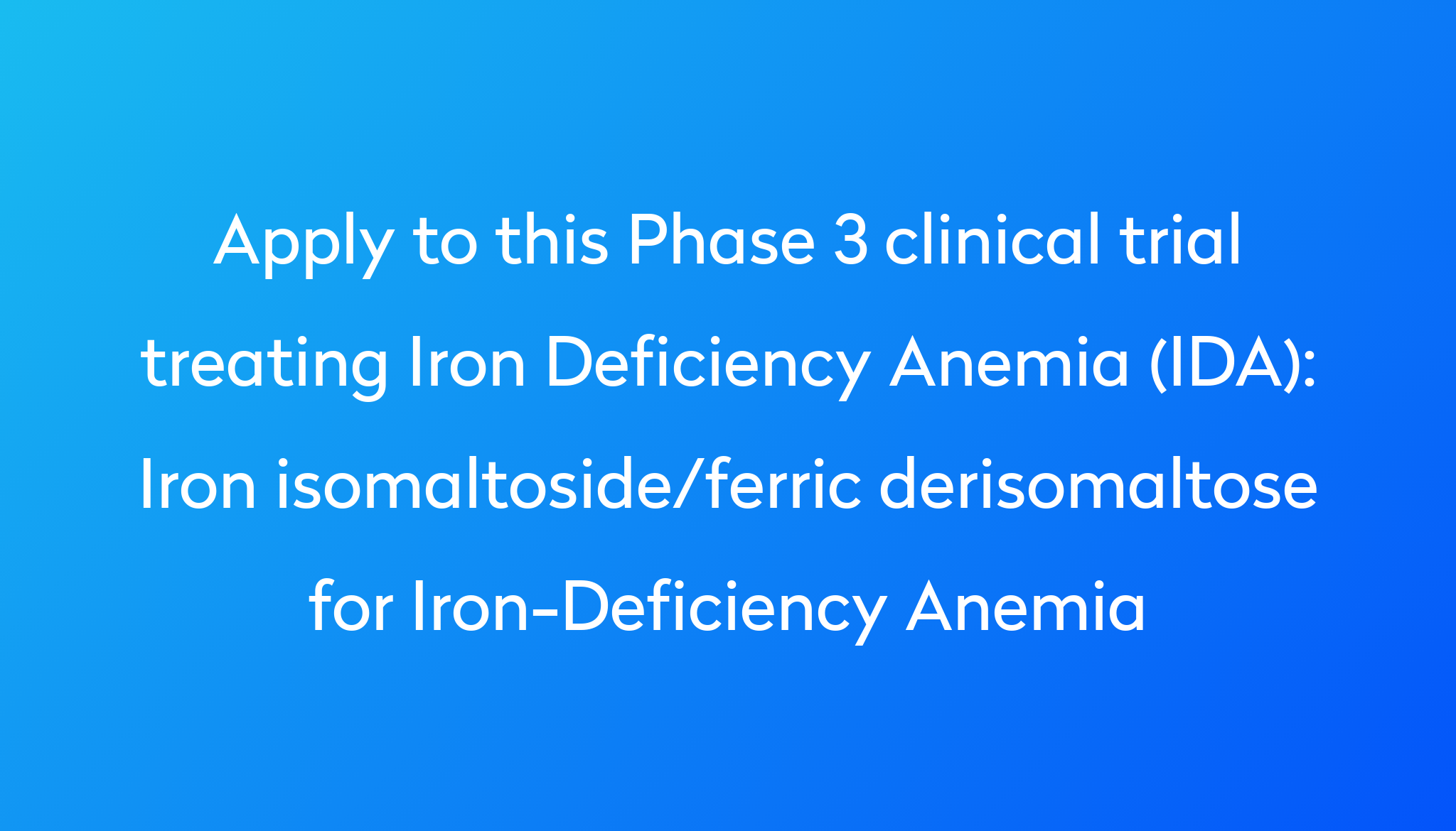 iron-isomaltoside-ferric-derisomaltose-for-iron-deficiency-anemia